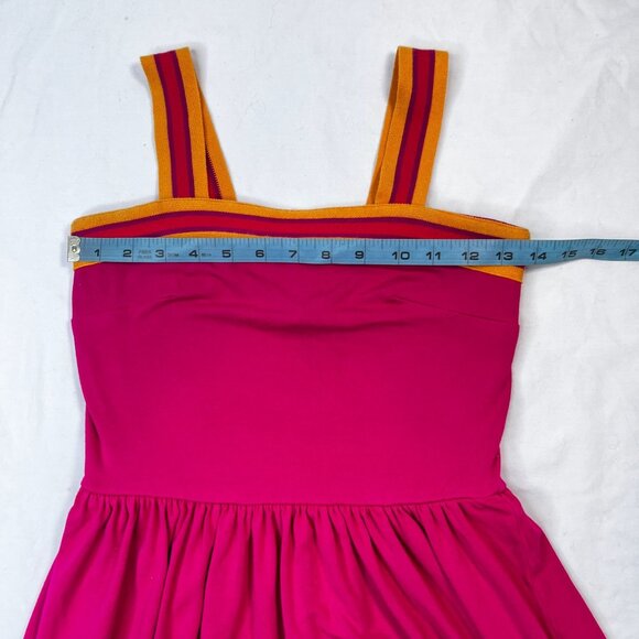 Ted Baker London Norabel Tiered Jersey Vest Dress Midi Bright Pink Stripe Trim X - Picture 7 of 11